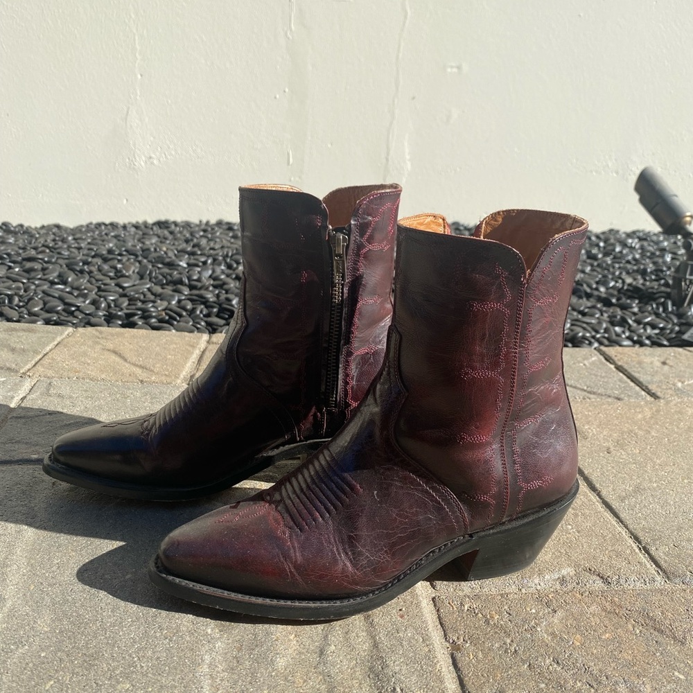 Lucchese Burgundy Western Boots